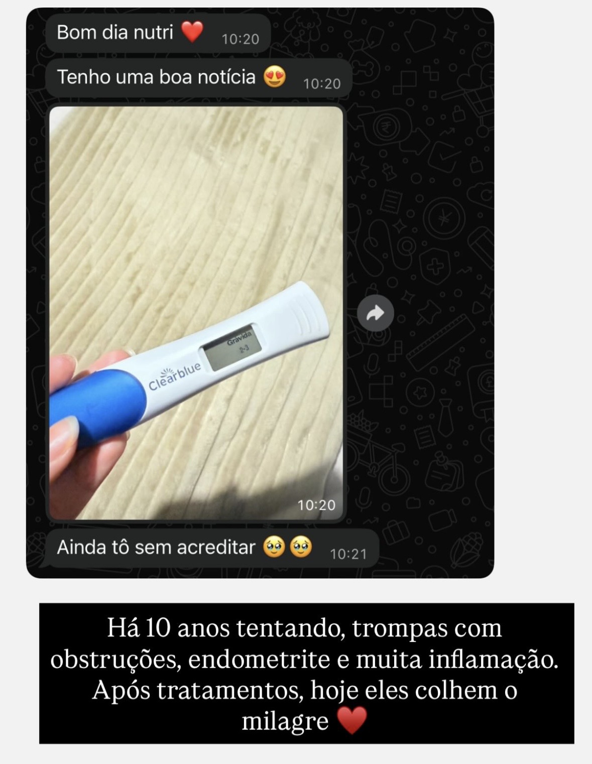 Relato de paciente da nutricionista La&iacute;sa Curti
