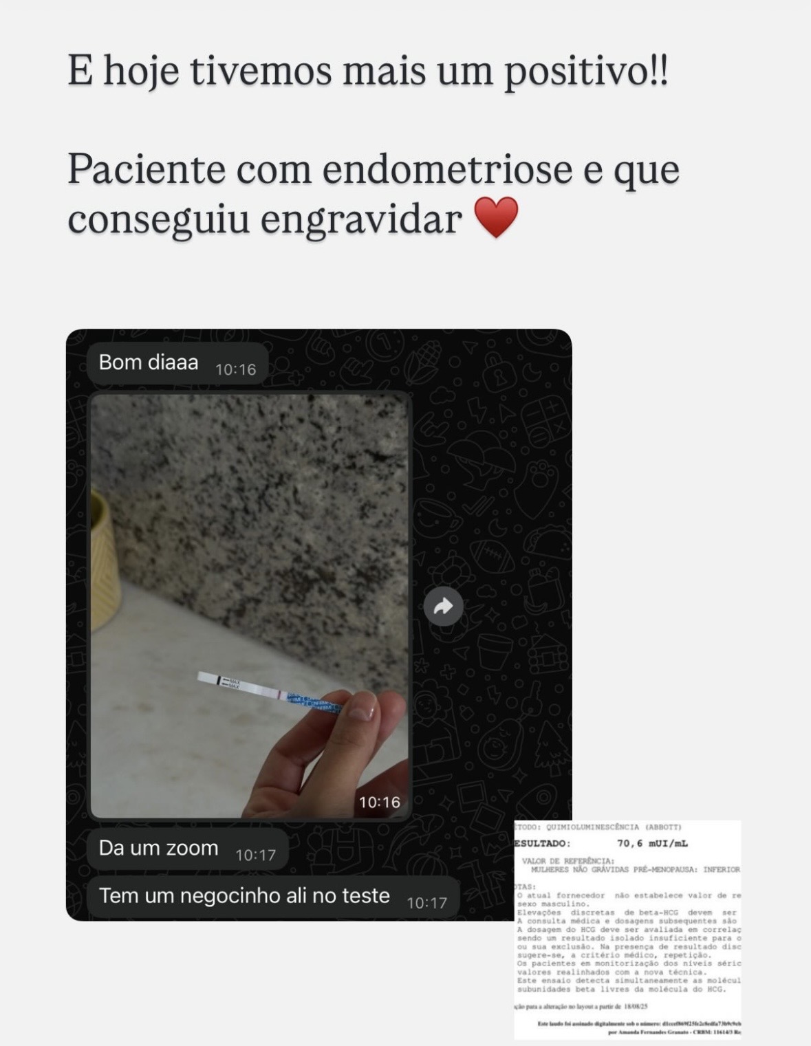 Relato de paciente da nutricionista La&iacute;sa Curti
